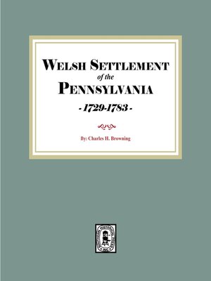 cover image of Welsh Settlement of Pennsylvania